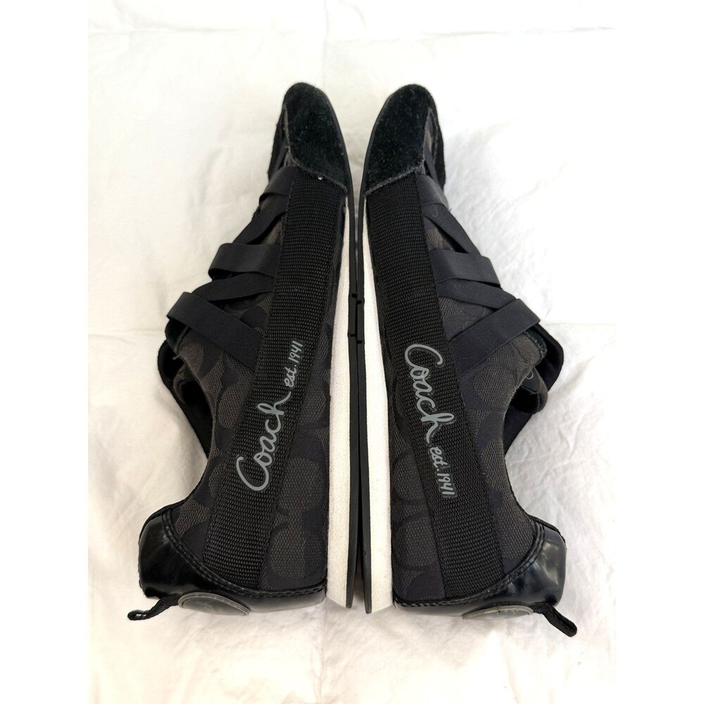 Vintage Coach Harmonie Black Woman 9 Shoes Sneaker Pull On Suede Casual